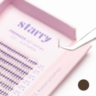 Tummanruskeat 4D valmisviuhkat 0,07 (384 viuhkaa) 0 Starry ripset