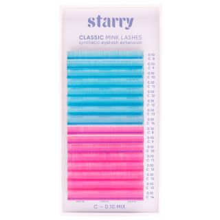 Neonripset sininen / pinkki C 0,1 x 8-14mm 0 Starry ripset