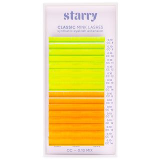 Neonripset keltainen / oranssi CC 0,1 x 8-14mm 0 Starry ripset