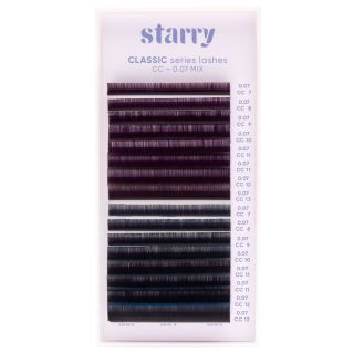 Violetti - sininen ombre CC 0,07 MIX 7-13mm 0 Starry ripset
