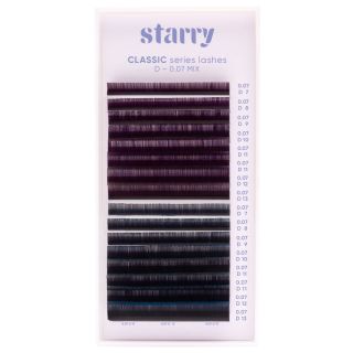 Violetti - sininen ombre D 0,07 MIX 7-13mm 0 Starry ripset