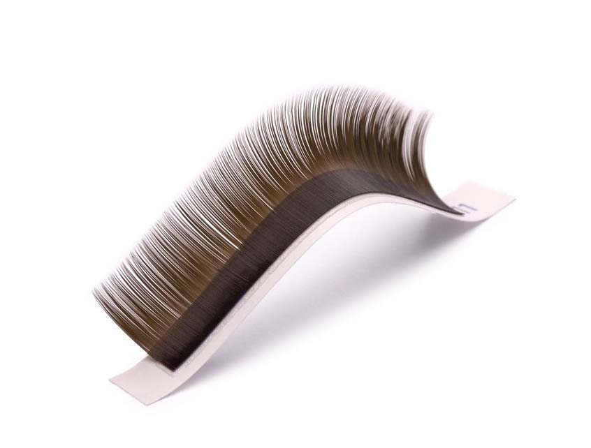 Dark brown lashes on a eyelash strip